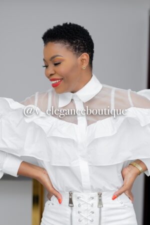 Ruffled white shirt