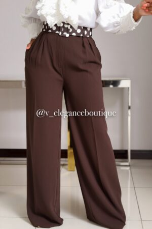 Wide leg brown palazzo pants