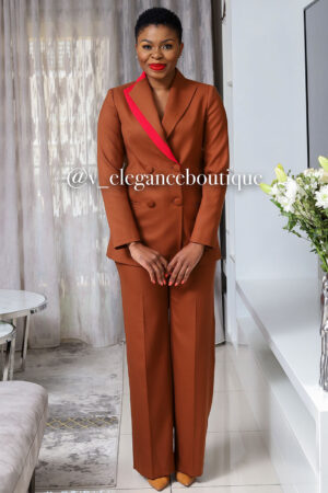 Cinnamon brown double breasted suit