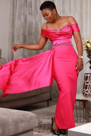 Neon pink classy dress