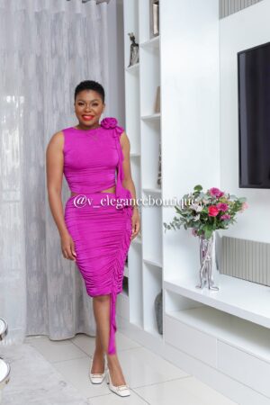 Velegance orchid skirt set(stretchy material)