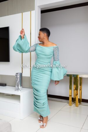 Off Shoulder Mint Dress