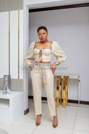 Gold Shimmer Linen Set