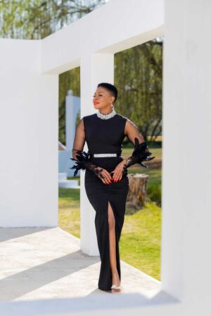 Glamorous Black Front Slit Dress